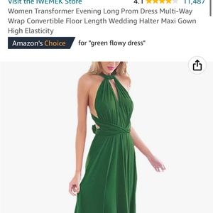 Convertible green maxi dress
